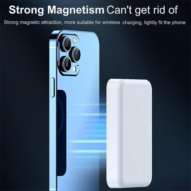 Revolutionary Magnetic Portable Charger 5000mAh - MagSafe-Compatible Wireless Power Bank with 20W Fast Charging for iPhone 12-17 & Qi Android Devices
